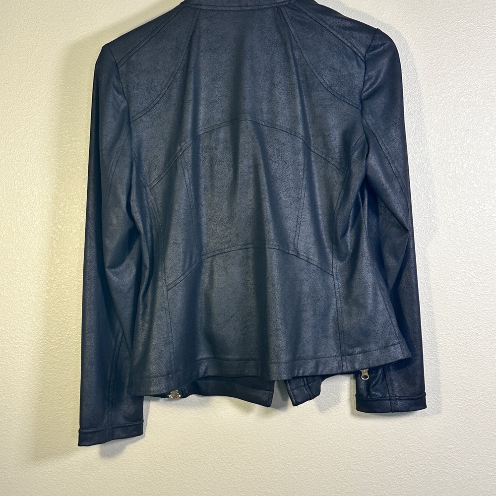 Liquid Leather Black Asymmetrical Jacket -Women’s Medium - Picture 9 of 14